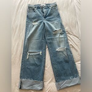 Hidden Wide Leg distressed jeans. TAGS ON! Never worn.